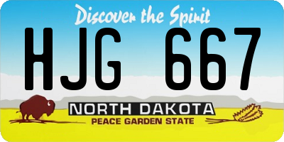 ND license plate HJG667