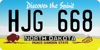 ND license plate HJG668