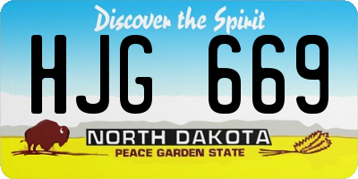 ND license plate HJG669