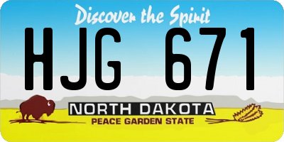 ND license plate HJG671