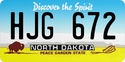 ND license plate HJG672