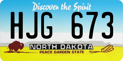 ND license plate HJG673