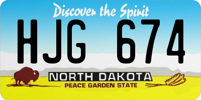 ND license plate HJG674