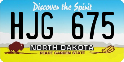 ND license plate HJG675