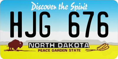 ND license plate HJG676