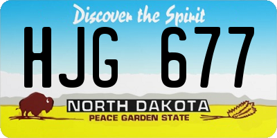 ND license plate HJG677