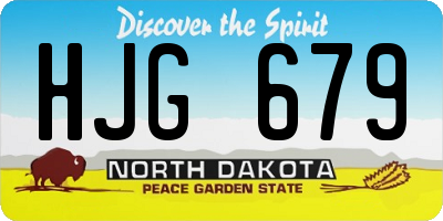 ND license plate HJG679