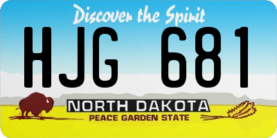 ND license plate HJG681