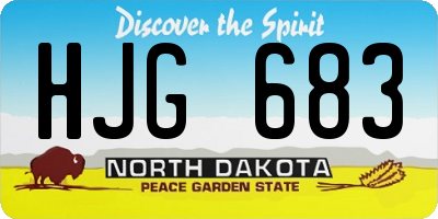 ND license plate HJG683