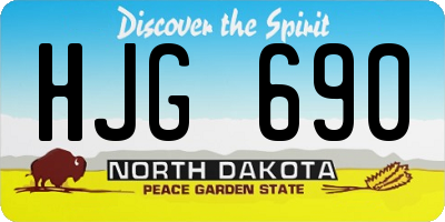 ND license plate HJG690