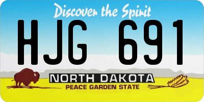 ND license plate HJG691