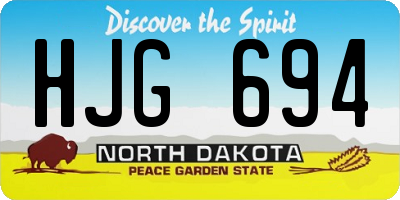 ND license plate HJG694