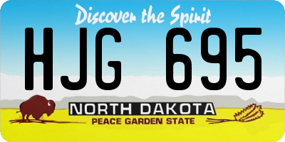 ND license plate HJG695