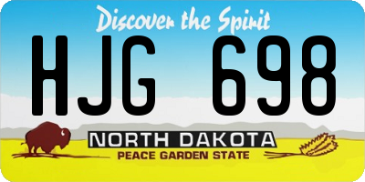 ND license plate HJG698