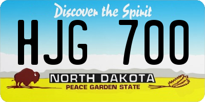 ND license plate HJG700