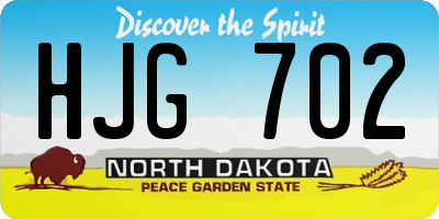 ND license plate HJG702