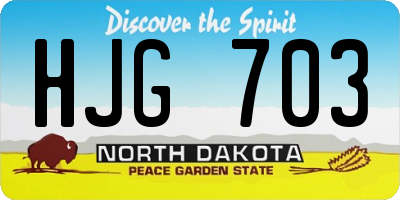 ND license plate HJG703