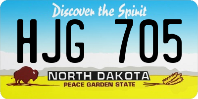 ND license plate HJG705