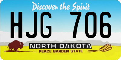 ND license plate HJG706