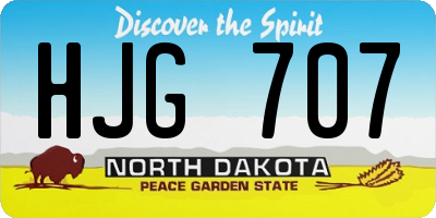 ND license plate HJG707