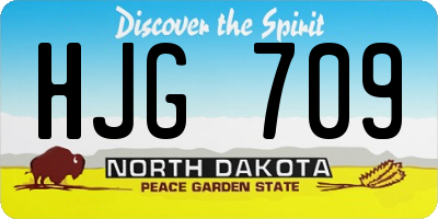 ND license plate HJG709