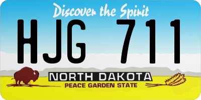 ND license plate HJG711