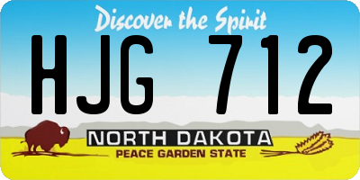 ND license plate HJG712