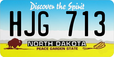 ND license plate HJG713