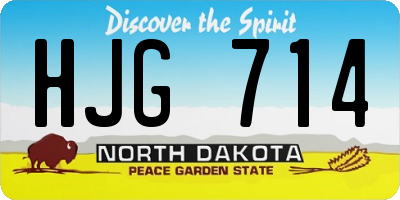 ND license plate HJG714