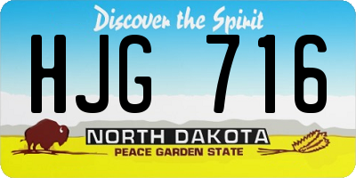 ND license plate HJG716