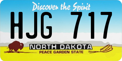 ND license plate HJG717