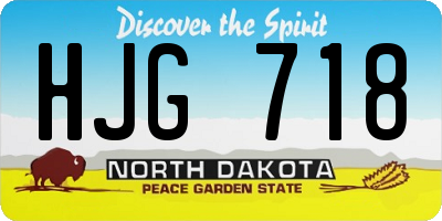 ND license plate HJG718