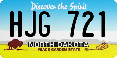 ND license plate HJG721