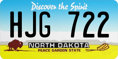 ND license plate HJG722