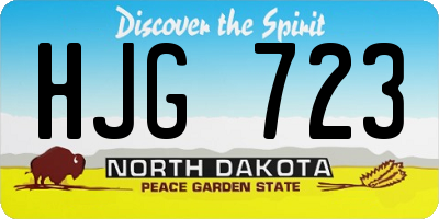 ND license plate HJG723