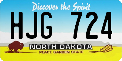 ND license plate HJG724