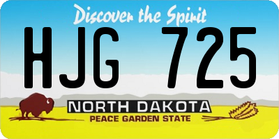 ND license plate HJG725