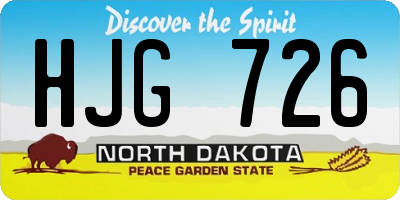 ND license plate HJG726