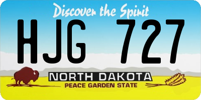 ND license plate HJG727