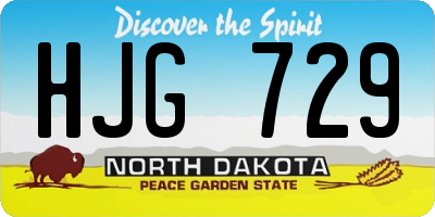 ND license plate HJG729