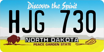 ND license plate HJG730