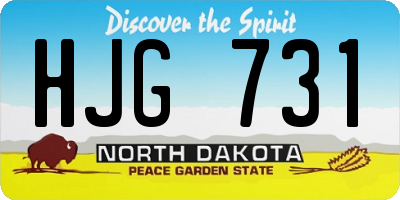 ND license plate HJG731