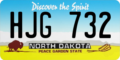 ND license plate HJG732