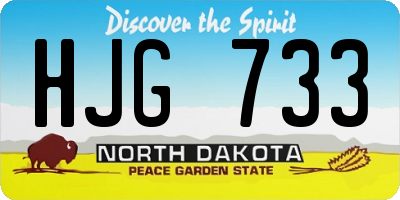 ND license plate HJG733