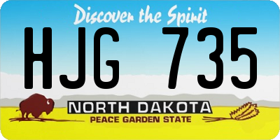 ND license plate HJG735