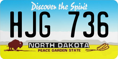 ND license plate HJG736