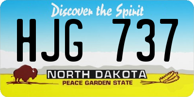 ND license plate HJG737