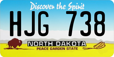 ND license plate HJG738