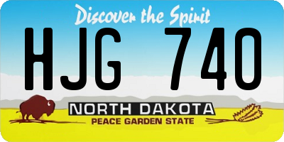 ND license plate HJG740