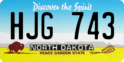 ND license plate HJG743